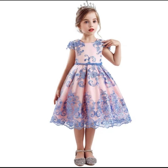 🎀SALE🎀NEW Embroidery Princess Flower Lace Bow Wedding, Birthday Party Dress - Picture 8 of 9